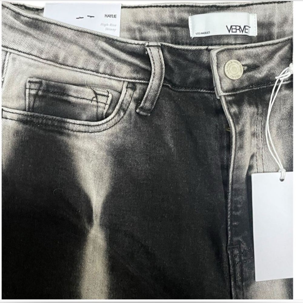 Vervet Black Gray Denim High- Rise Skinny Jeans- Haylie - Picture 3 of 4